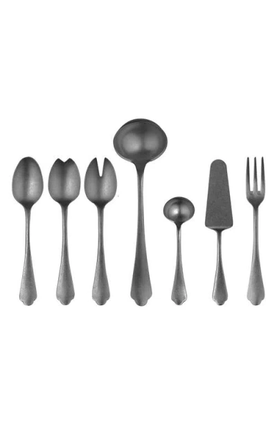 Mepra Dolce Vita Pewter 7-piece Place Serving Set In Black