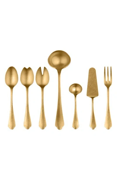 Mepra Dolce Vita Pewter 7-piece Place Serving Set In Gold