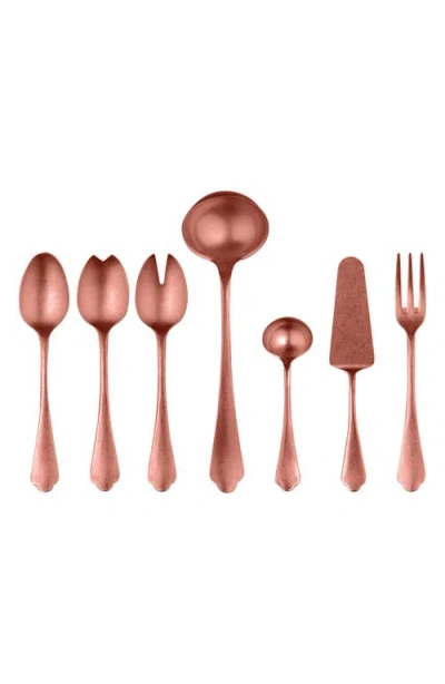Mepra Dolce Vita Pewter 7-piece Place Serving Set In Brown