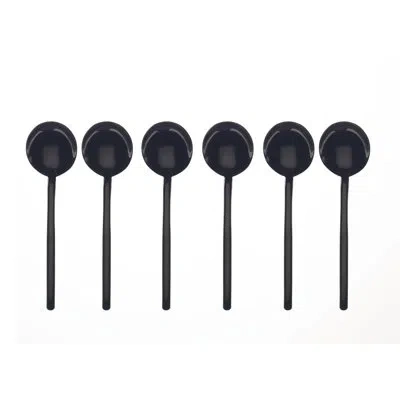Mepra Due 6-piece Coffee Spoon In Black Gold