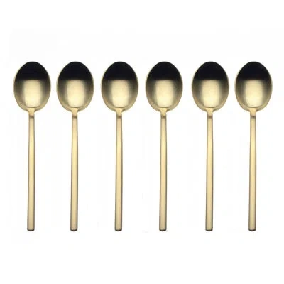 Mepra Due Coffee Spoons - 6 Pieces In Ice Gold