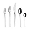 Mepra Due Flatware 5-piece Place Setting In Brushed Silver