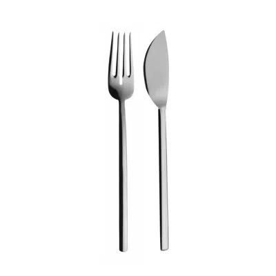 Mepra Due Flatware Fish Set - 24 Pieces - Ice Gold In Silver