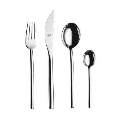 Mepra Due Flatware Set - 24 Pieces - Black Gold In Silver