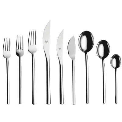 Mepra Due Flatware Set - 54 Pieces - Ice In Silver