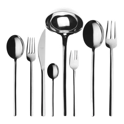 Mepra Due Flatware Set - 63 Pieces - Gold In Silver