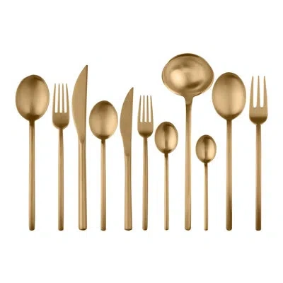 Mepra Due Flatware Set - 99 Pieces - Ice Gold