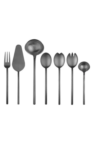 Mepra Due Ice 7-piece Place Serving Set In Black