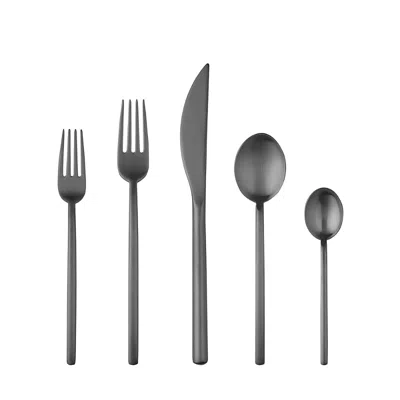 Mepra Due 20-piece Flatware Set - Ice Oro Nero In Black