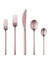 Mepra Due Ice Champagne 5-piece Flatware Set In Rose Gold-tone
