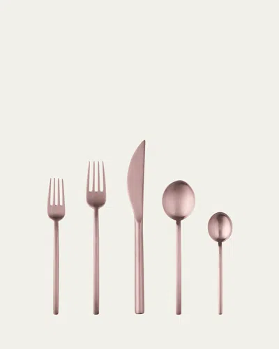 Mepra Due Ice Champagne 5-piece Flatware Set In Brown