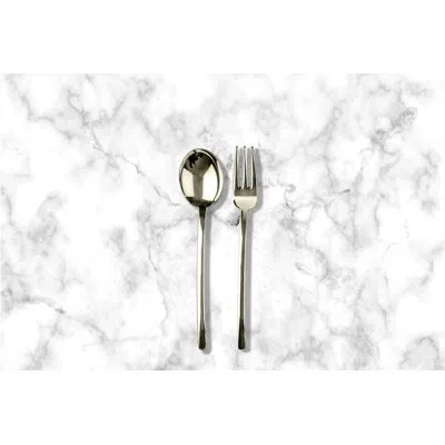 Mepra Due Serving Set(fork & Spoon) Champ. Champagne