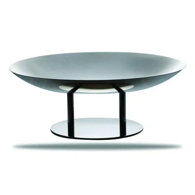 Mepra Elevated Oval Centerpiece / Fruit Bowl With Stand, Giotto   H: 7-1/8" L: 18-1/8" W: 12-1/4" In Silver