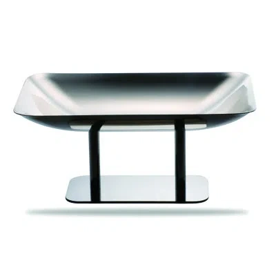 Mepra Elevated Rectangular Centerpiece / Fruit Bowl With Stand, Giotto In Silver