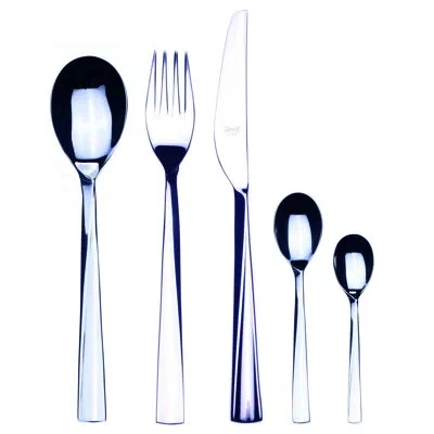 Mepra Elica Flatware Set With Moka Spoons - 30 Pieces - Stainless Steel