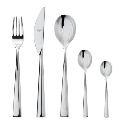 Mepra Energia Flatware Set With Moka Spoons - 30 Pieces - Stainless Steel