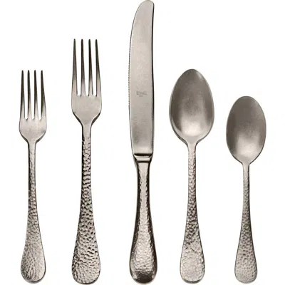 Mepra Epoque Distressed Bronze 5-piece Place Setting In Silver