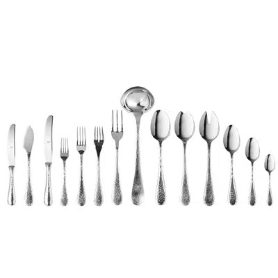 Mepra Epoque Flatware Set - 113 Pieces - Pewter In Silver