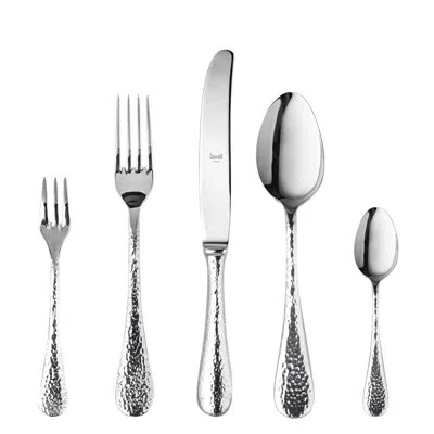 Mepra Epoque Flatware Set With Cake Forks - 30 Pieces - Pewter In Silver