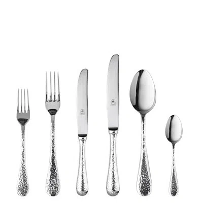 Mepra Epoque Flatware Set With H/h Knives - 36 Pieces - Pewter In Silver