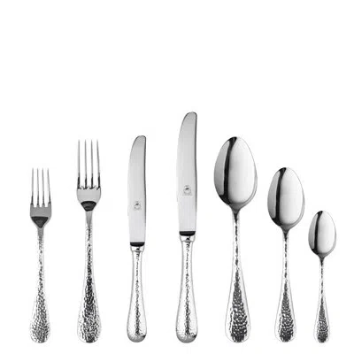 Mepra Epoque Flatware Set With H/h Knives - 42 Pieces - Stainless Steel In Silver