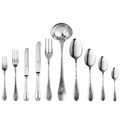 Mepra Epoque Flatware Set With H/h Knives - 87 Pieces - Stainless Steel In Silver