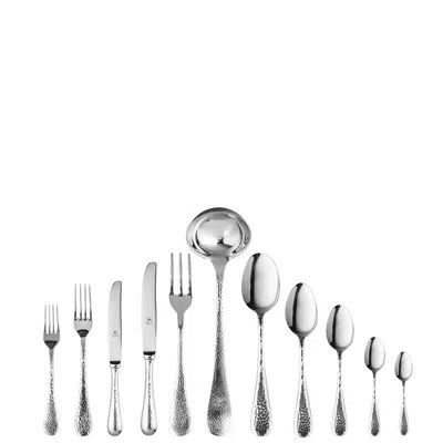 Mepra Epoque Flatware Set With H/h Knives - 99 Pieces - Pewter In Silver