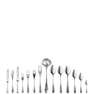 Mepra Epoque Flatware Set With H/h Knives (configuration P) - 113 Pieces - Pewter In Silver