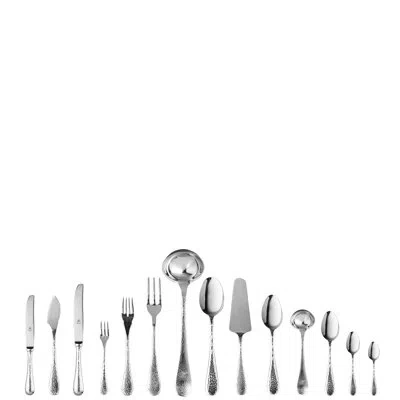 Mepra Epoque Flatware Set With H/h Knives (configuration S) - 113 Pieces - Pewter In Silver