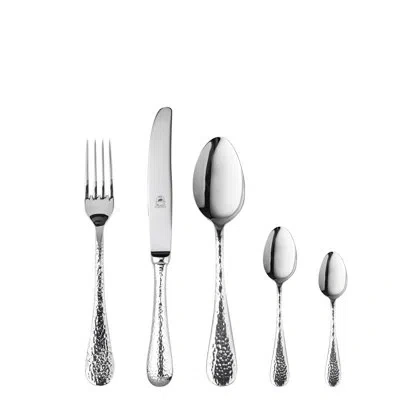 Mepra Epoque Flatware Set With Moka Spoon And H/h Knives - 30 Pieces - Stainless Steel In Silver
