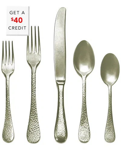 Mepra Epoque Pewter 5pc Flatware Set With $40 Credit In Gold