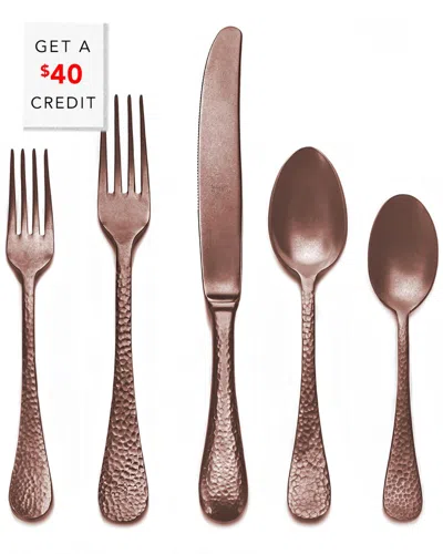 Mepra Epoque Pewter 5pc Flatware Set With $40 Credit In Brown