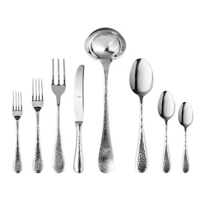 Mepra Epoque Pewter Flatware Set - 43 Pieces - Gold In Stainless Steel