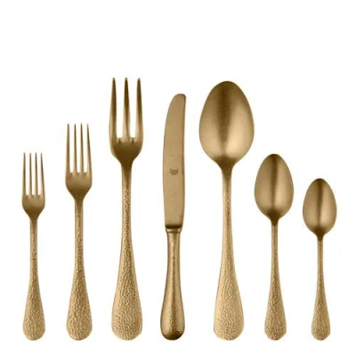 Mepra Epoque Pewter Flatware Set In Gold