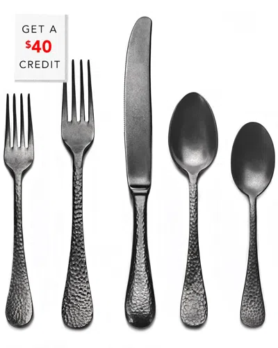 Mepra Epoque Pewter Oro Nero 5pc Flatware Set With $40 Credit In Gray
