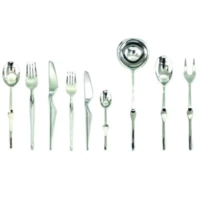 Mepra Ergonomica Flatware Set With H/h Knives - 75 Pieces - Stainless Steel
