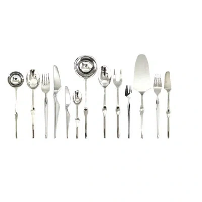Mepra Ergonomica Flatware Set With H/h Knives (configuration S) - 113 Pieces - Stainless Steel