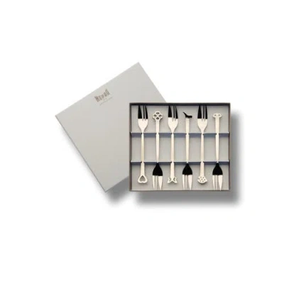 Mepra Evento 6-piece Cake Forks Gift Set In Silver