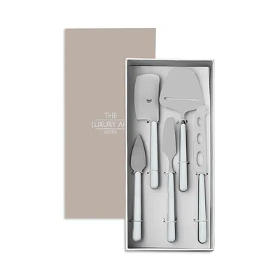Mepra Fantasia 5 Piece Cheese Knife Set In Silver