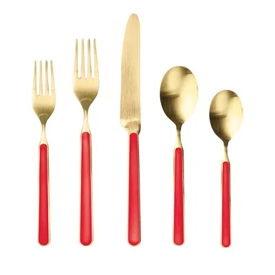 Mepra Fantasia Ice Oro 5-piece Place Setting In Red