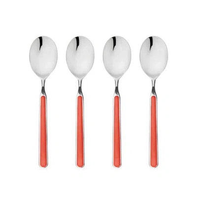 Mepra Fantasia American Coffee Spoon Set In New Coral