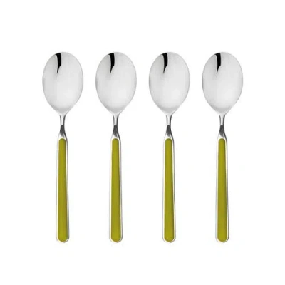 Mepra Fantasia Coffee Spoon Set In Olive-green