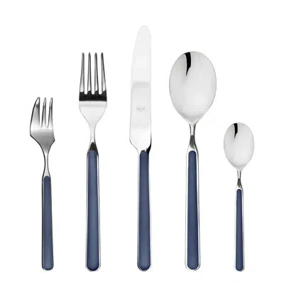 Mepra Fantasia Flatware Set With Cake Forks - 24 Pieces - Cobalt