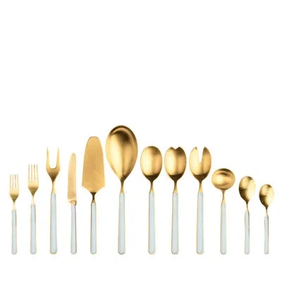 Mepra Fantasia Ice Flatware Set - 67 Pieces - Turtle-dove In Light Blue