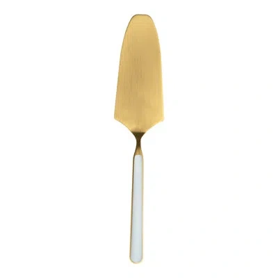 Mepra Fantasia Ice Gold Cake Server - Porcelain In Light Blue