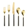 Mepra Fantasia Ice Gold Flatware  Set In Black