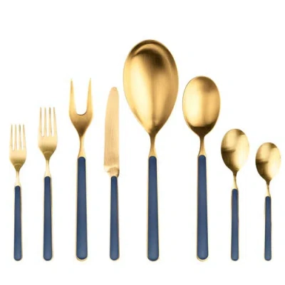 Mepra Fantasia Ice Gold Flatware Set In Blue