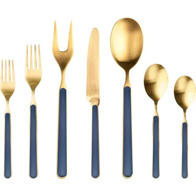 Mepra Fantasia Ice Gold Flatware Set In Blue