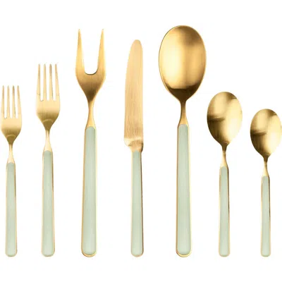 Mepra Fantasia Ice Gold Flatware Set In Green