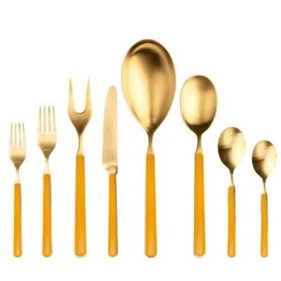 Mepra Fantasia Ice Gold Flatware Set In Orange